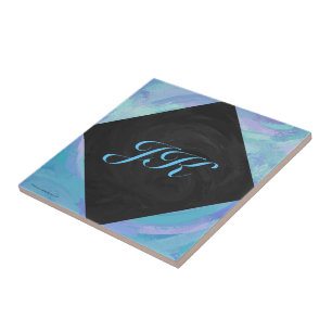 Glacier Blue Monogram Tile