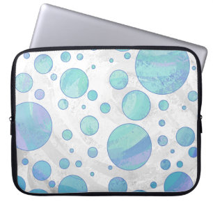 Glacier Blue Polka Dot Pattern Laptop Sleeve