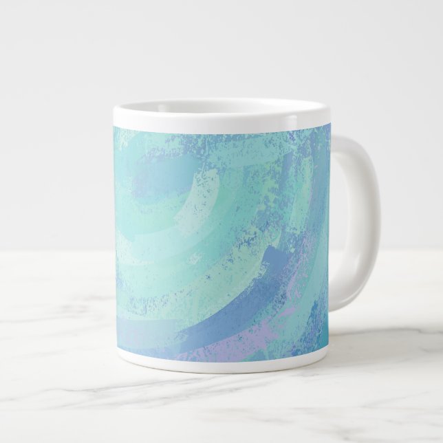 Glacier Blue Textured Large Coffee Mug (Front Right)