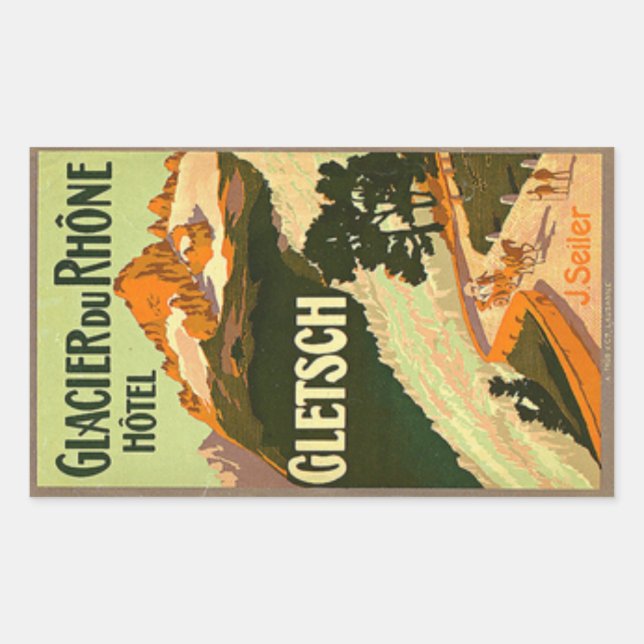 Glacier Du Rhone Hotel Gletsch Rectangular Sticker (Front)