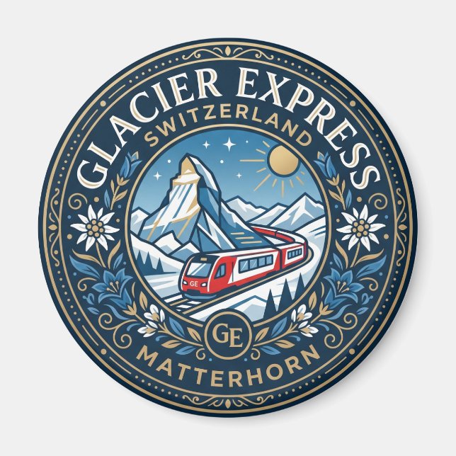 Glacier Express & Matterhorn, Switzerland Magnet (Front)