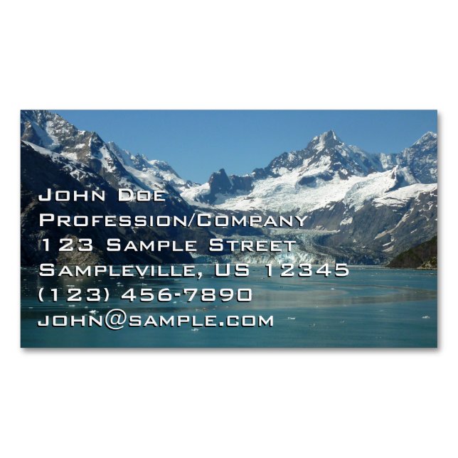 Glacier-Fed Waters of Alaska Magnetic Business Card (Front)
