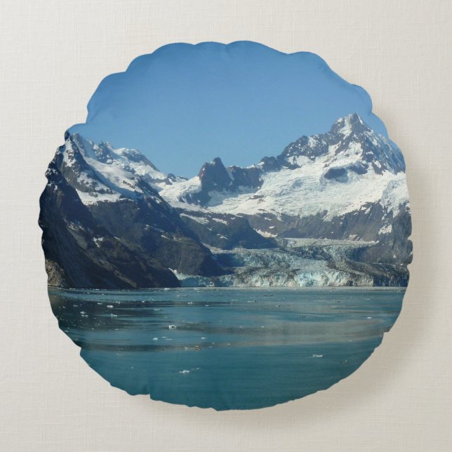 Glacier-Fed Waters of Alaska Round Pillow (Front)