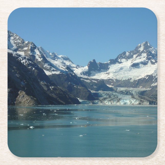 Glacier-Fed Waters of Alaska Square Paper Coaster (Front)