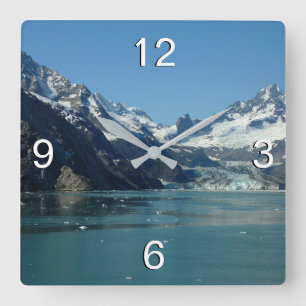 Glacier-Fed Waters of Alaska Square Wall Clock
