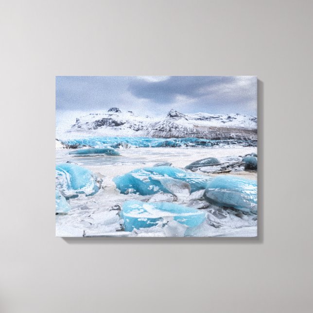 Glacier Ice landscape, Iceland Canvas Print (Front)