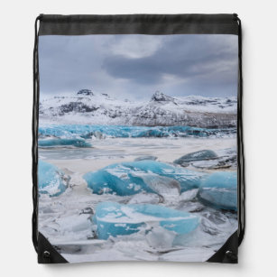 Glacier Ice landscape, Iceland Drawstring Bag