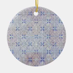 Glacier Lace — Delicate Snowflake Pattern Ceramic Ornament
