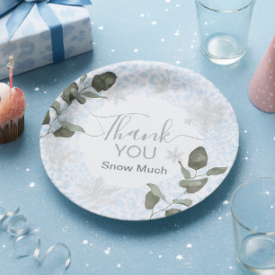 Glacier Leopard Winter Paper Plate