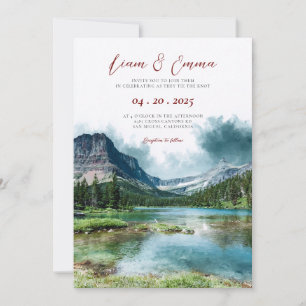 Glacier Mountains Montana Wedding Invitation