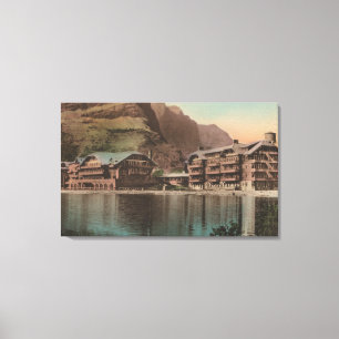 Glacier, MT - View of the Many Glacier Hotel Canvas Print