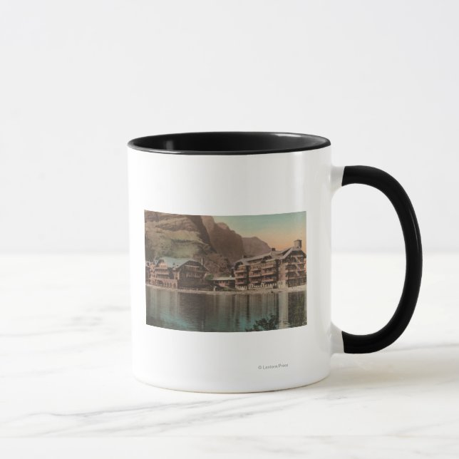 Glacier, MT - View of the Many Glacier Hotel Mug (Right)