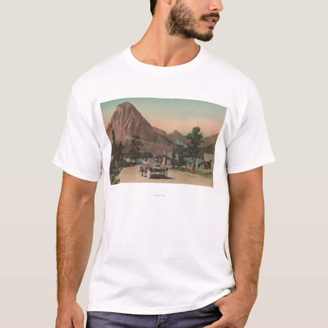 Glacier, MT - View of Two Chalets & Mt. Rockwell T-Shirt (Front)