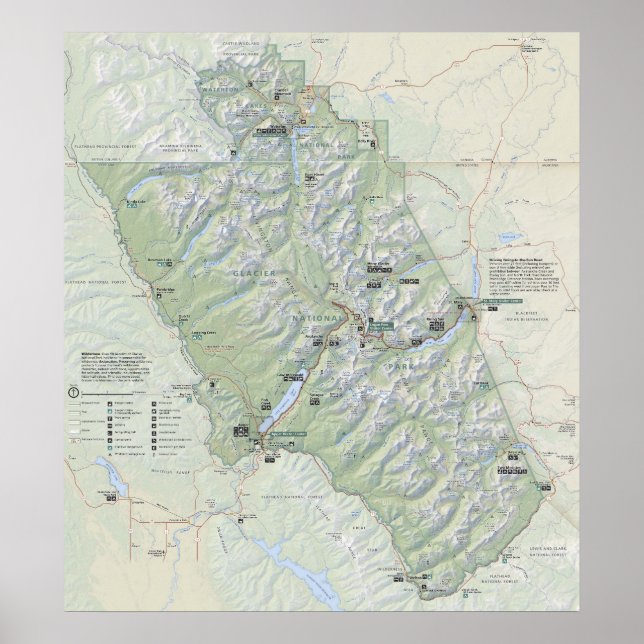 Glacier National Park 2026 map Poster (Front)