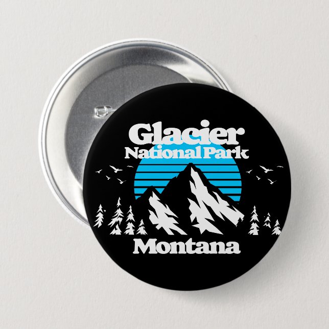 Glacier National Park 3 Inch Round Button (Front & Back)