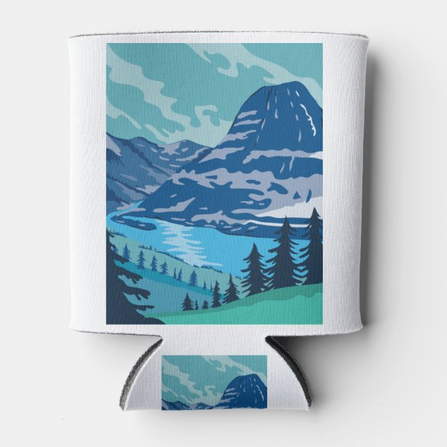 Glacier National Park and Kintla Lake in Montana Can Cooler (Front)