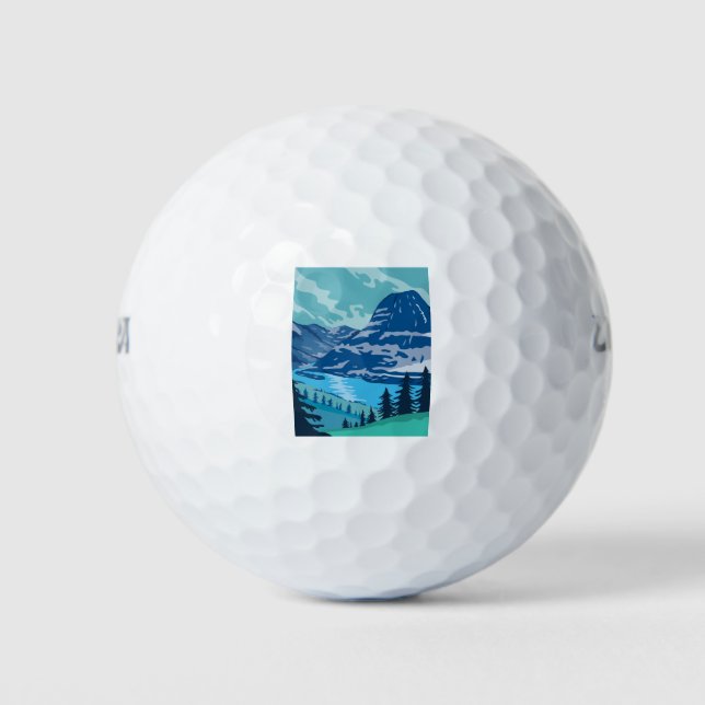 Glacier National Park and Kintla Lake in Montana Golf Balls (Front)