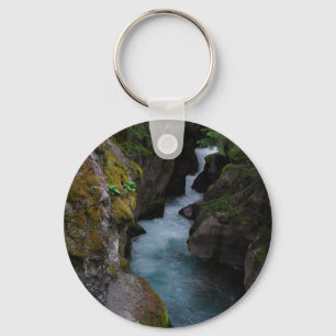 Glacier National Park Avalance Gorge Creek Photo  Keychain