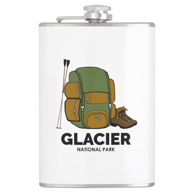 Glacier National Park Backpack Hip Flask (Front)