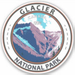 Glacier National Park Canada Travel Art Vintage<br><div class="desc">Glacier National Park vector art design. The Park includes a portion of the Selkirk Mountains which are part of the larger grouping of mountains,  the Columbia Mountains.</div>
