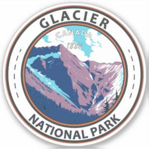 Glacier National Park Canada Travel Art Vintage