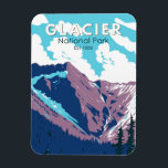 Glacier National Park Canada Travel Art Vintage Magnet<br><div class="desc">Glacier National Park vector art design. The Park includes a portion of the Selkirk Mountains which are part of the larger grouping of mountains,  the Columbia Mountains.</div>