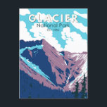 Glacier National Park Canada Travel Art Vintage Postcard<br><div class="desc">Glacier National Park vector art design. The Park includes a portion of the Selkirk Mountains which are part of the larger grouping of mountains,  the Columbia Mountains.</div>