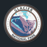 Glacier National Park Canada Vintage Badge Magnet<br><div class="desc">Glacier National Park vector art design. The Park includes a portion of the Selkirk Mountains which are part of the larger grouping of mountains,  the Columbia Mountains.</div>