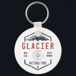 Glacier National Park Canada Vintage Distressed Keychain<br><div class="desc">Glacier National Park Distressed Badge with unique park themed maple leaf design. The Park includes a portion of the Selkirk Mountains which are part of the larger grouping of mountains,  the Columbia Mountains.</div>