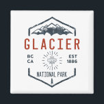 Glacier National Park Canada Vintage Distressed Magnet<br><div class="desc">Glacier National Park Distressed Badge with unique park themed maple leaf design. The Park includes a portion of the Selkirk Mountains which are part of the larger grouping of mountains,  the Columbia Mountains.</div>