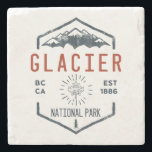 Glacier National Park Canada Vintage Distressed Stone Coaster<br><div class="desc">Glacier National Park Distressed Badge with unique park themed maple leaf design. The Park includes a portion of the Selkirk Mountains which are part of the larger grouping of mountains,  the Columbia Mountains.</div>