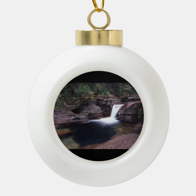 Glacier National Park Ceramic Ball Christmas Ornament (Front)