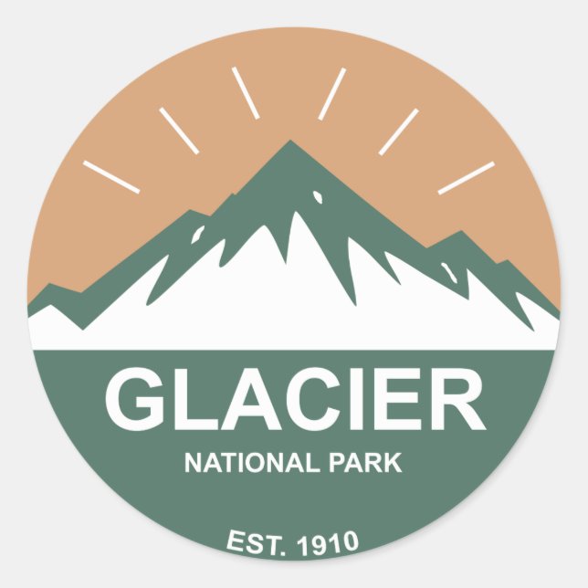 Glacier National Park Classic Round Sticker (Front)