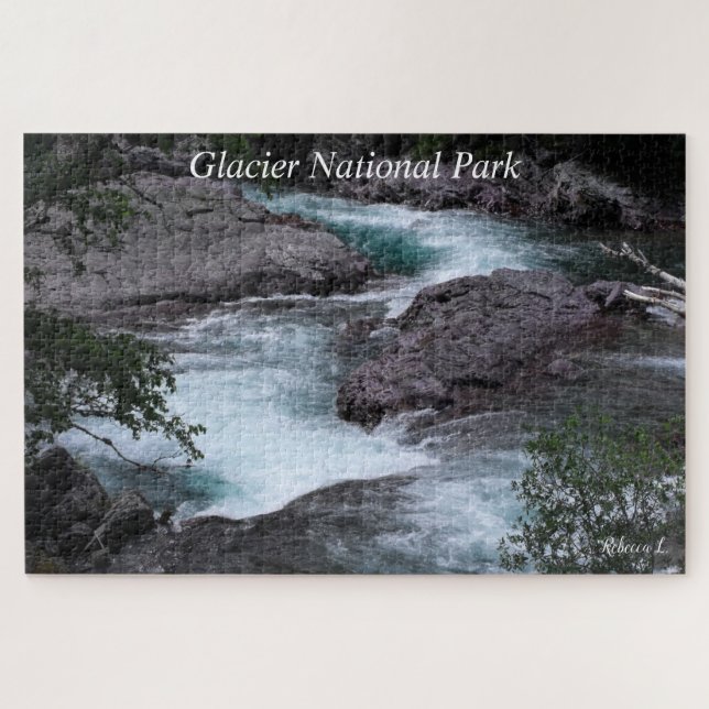 Glacier National Park Curving Stream Photo Jigsaw Puzzle (Horizontal)