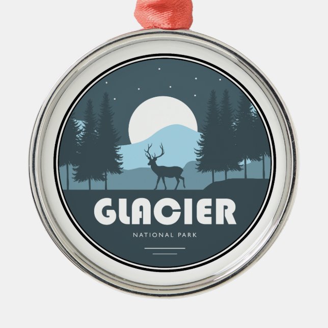 Glacier National Park Deer Metal Ornament (Front)