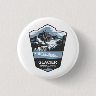 Glacier National Park Emblem 1 Inch Round Button