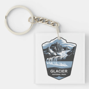 Glacier National Park Emblem Keychain