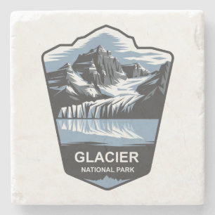 Glacier National Park Emblem Stone Coaster