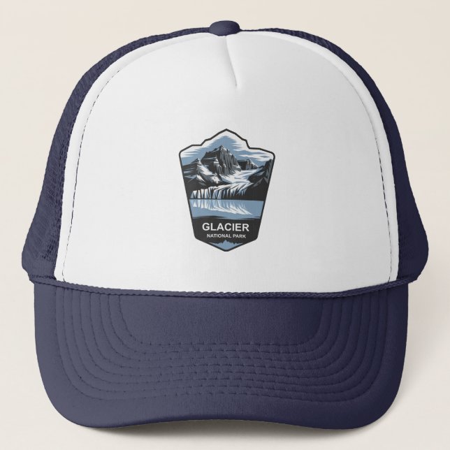 Glacier National Park Emblem Trucker Hat (Front)