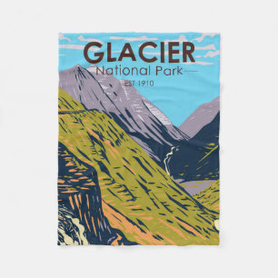 Glacier National Park Going to the Sun Road  Fleece Blanket