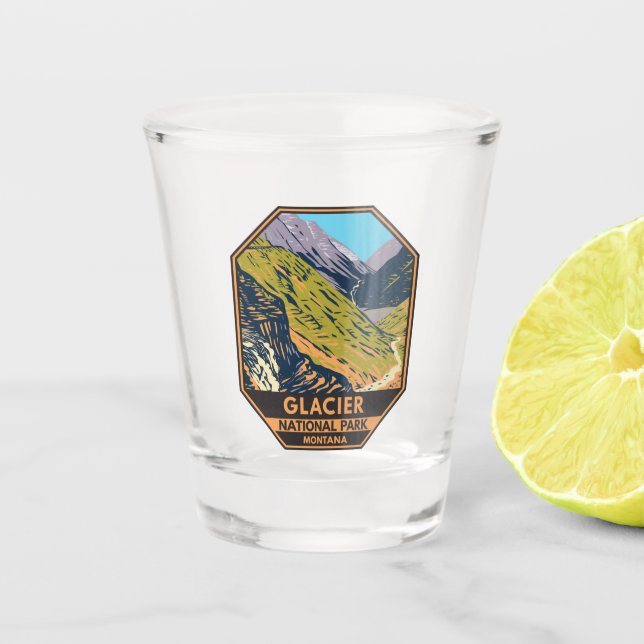 Glacier National Park Going to the Sun Road  Shot Glass (Front)