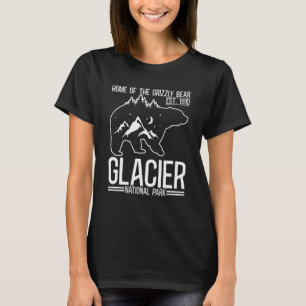 Glacier National Park Grizzly Bear Hiking Vacation T-Shirt