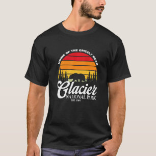 Glacier National Park Grizzly Bear Hiking Vacation T-Shirt