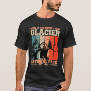 Glacier National Park Grizzly Bear Hiking Vacation T-Shirt
