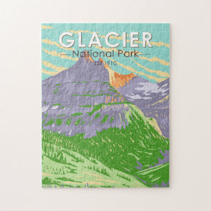 Glacier National Park In Spring Montana Vintage Jigsaw Puzzle