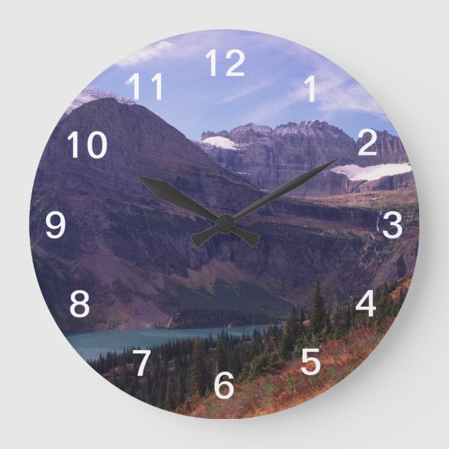 Glacier National Park Large Clock (Front)