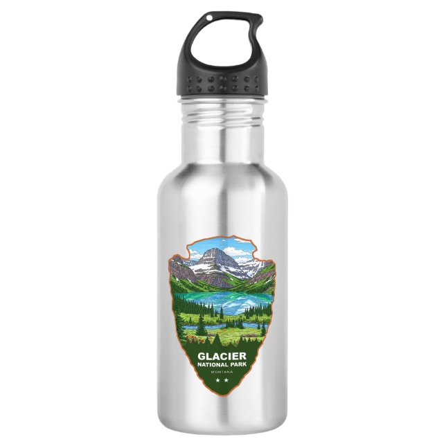 Glacier National Park Montana Arrowhead 532 Ml Water Bottle (Front)