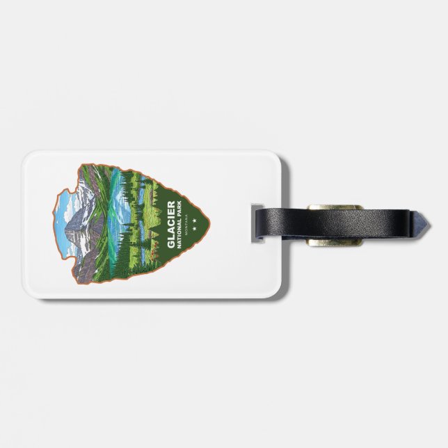 Glacier National Park Montana Arrowhead Luggage Tag (Back Horizontal)