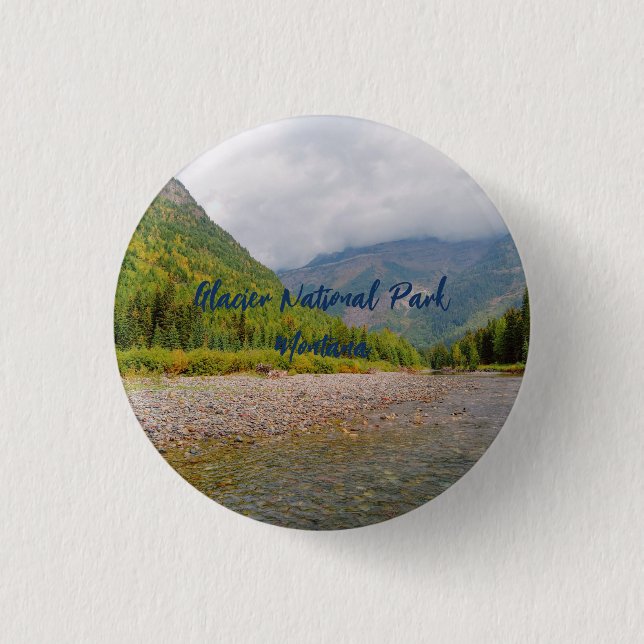 Glacier National Park Montana customizable 1 Inch Round Button (Front)