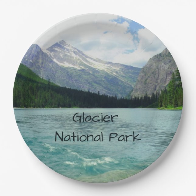 Glacier National Park Montana Paper Plate (Front)